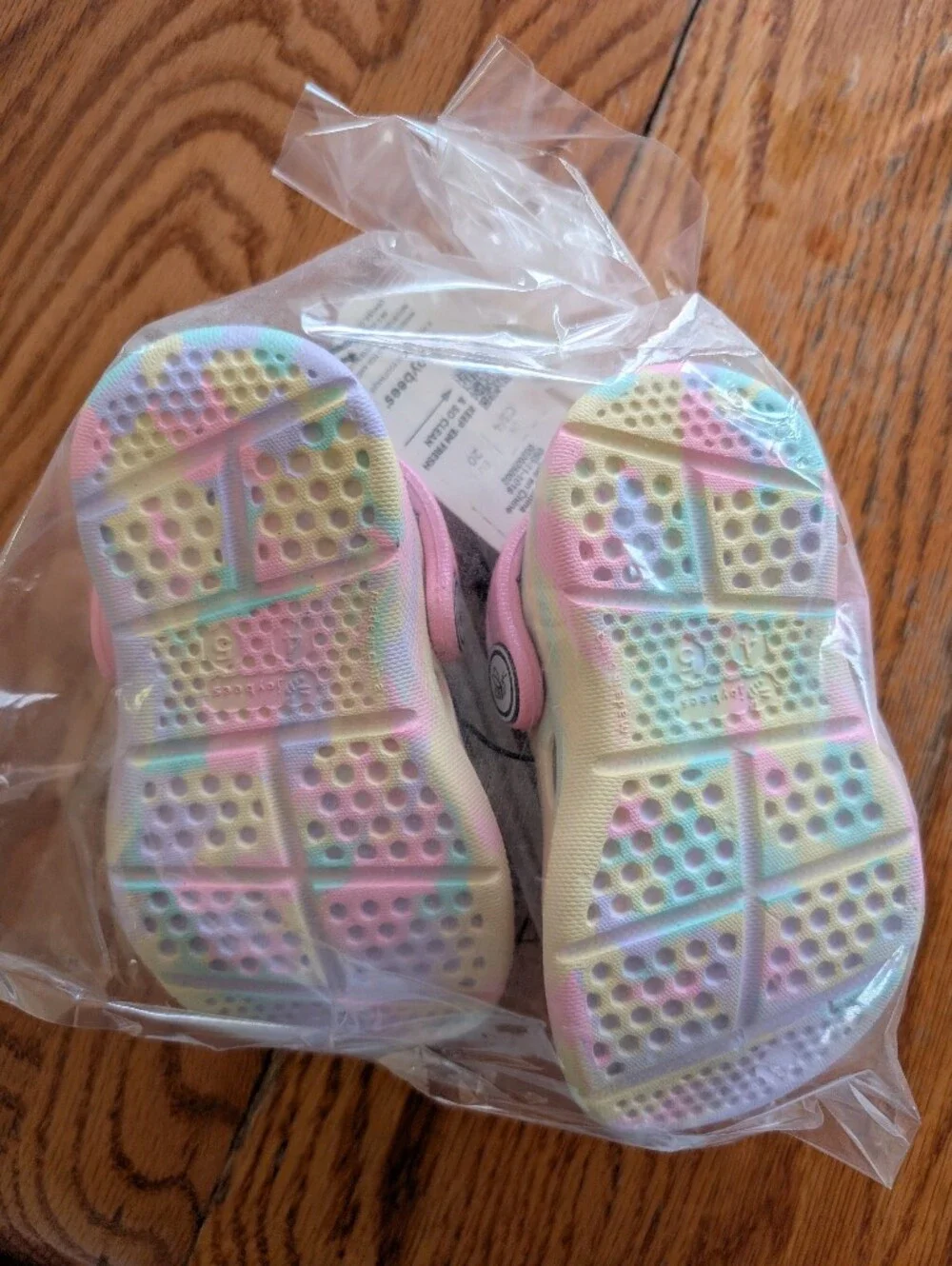 Tie-Dye Pastel Clog Sandals with Pink Trim Baby Size 4/5